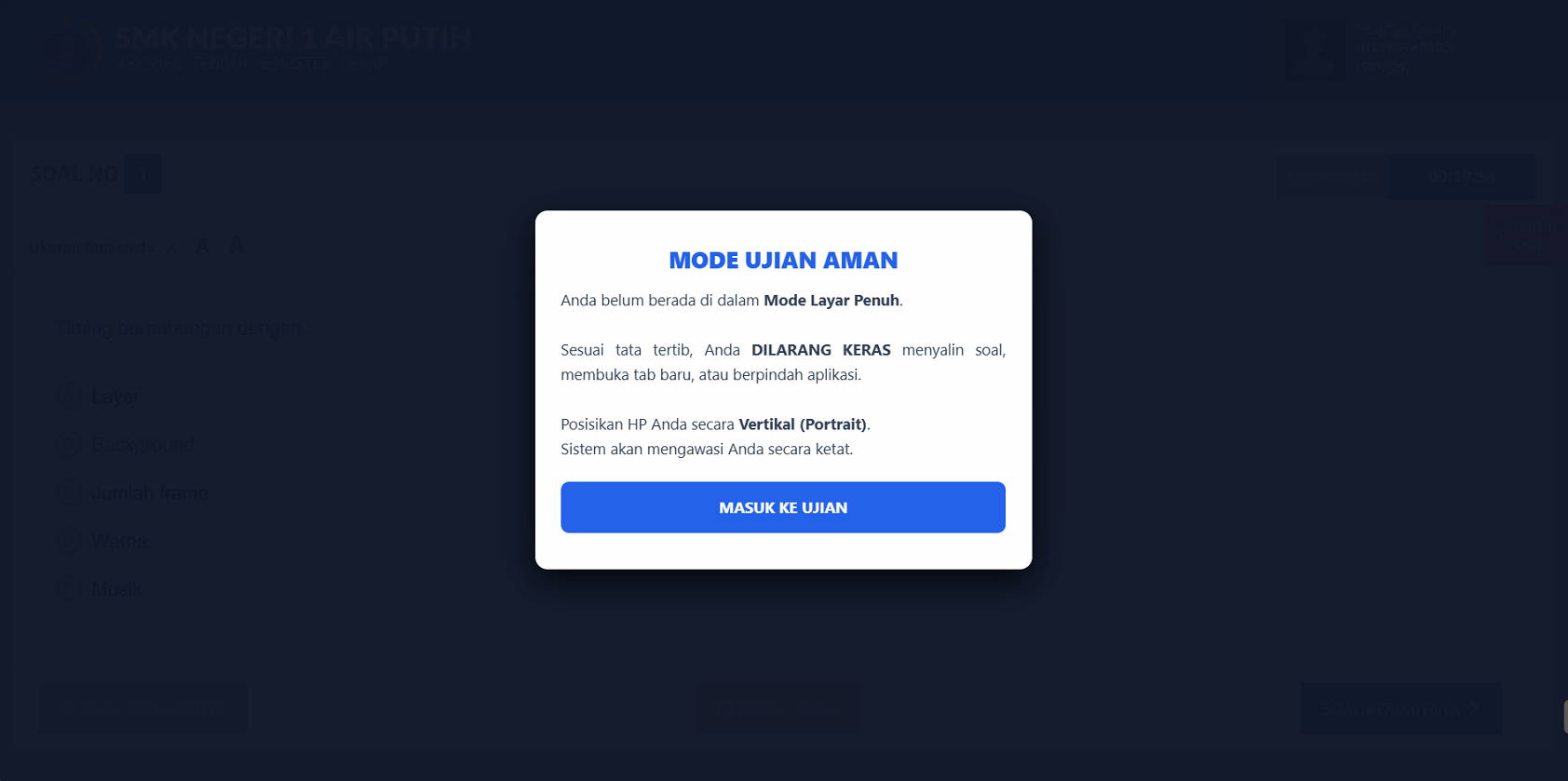 Panduan Lengkap & Jadwal Asesmen Genap SMK Negeri 1 Air Putih 2026